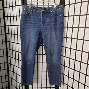 Talbots Slim Ankle Studded Blue Denim Jeans